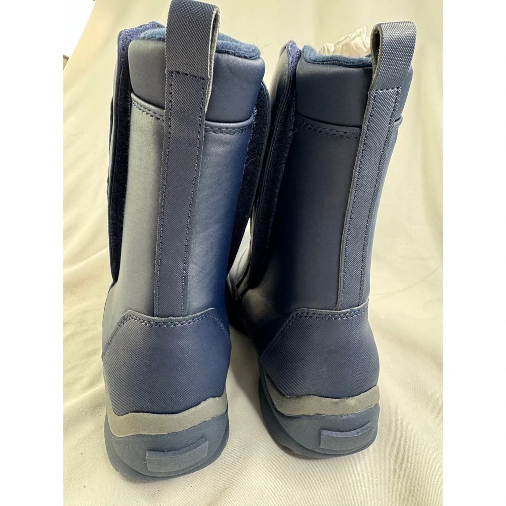 Lands End Youth Snow Flurry Boots Navy Blue Winter Water Resistant 6M V3328